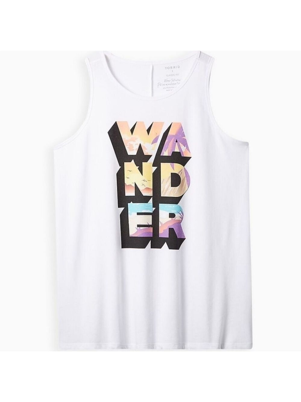 Torrid 1 Signature Jersey Everyday Crew Neck Tank Wander White 1X 14 16